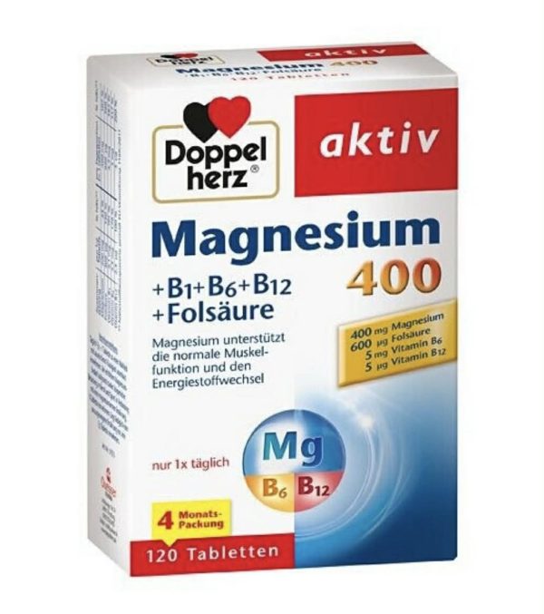 Magnesium Folate VIÊN UỐNG Doppelherz Magnesium 400 + B1 + B6 + B12 + Axit Folic - HỘP ...